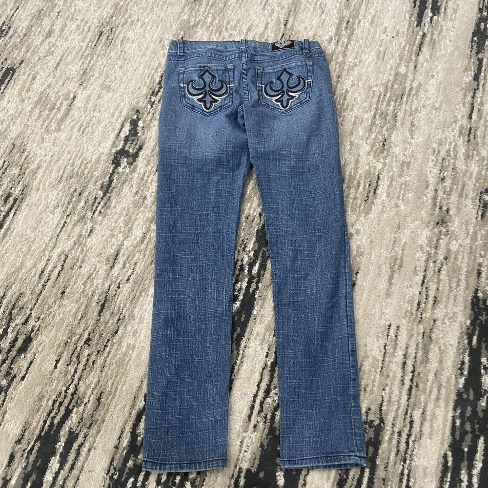 JNCO Jeans Womens 27 Skinny Low Rise Dark‎ Blue Denim Pants Y2k Streetwear Skate